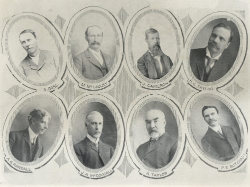 Eight portraits of early trustees