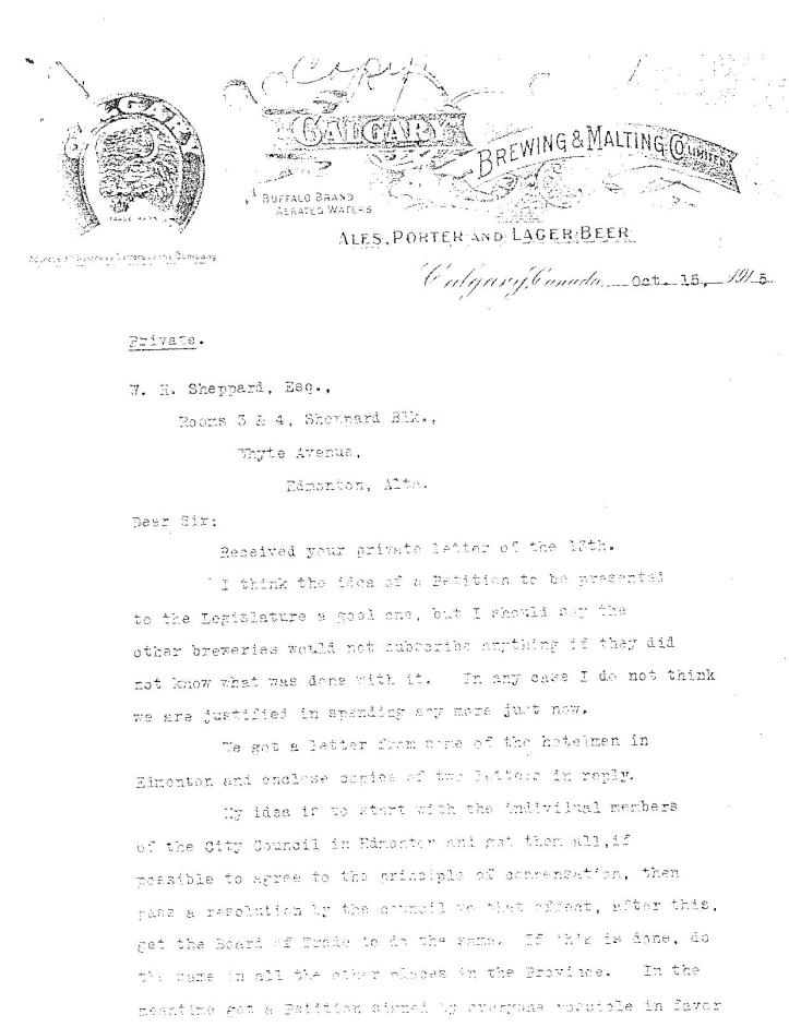 Cross' reply to Sheppard on Oct 15, 1915 (part 1)