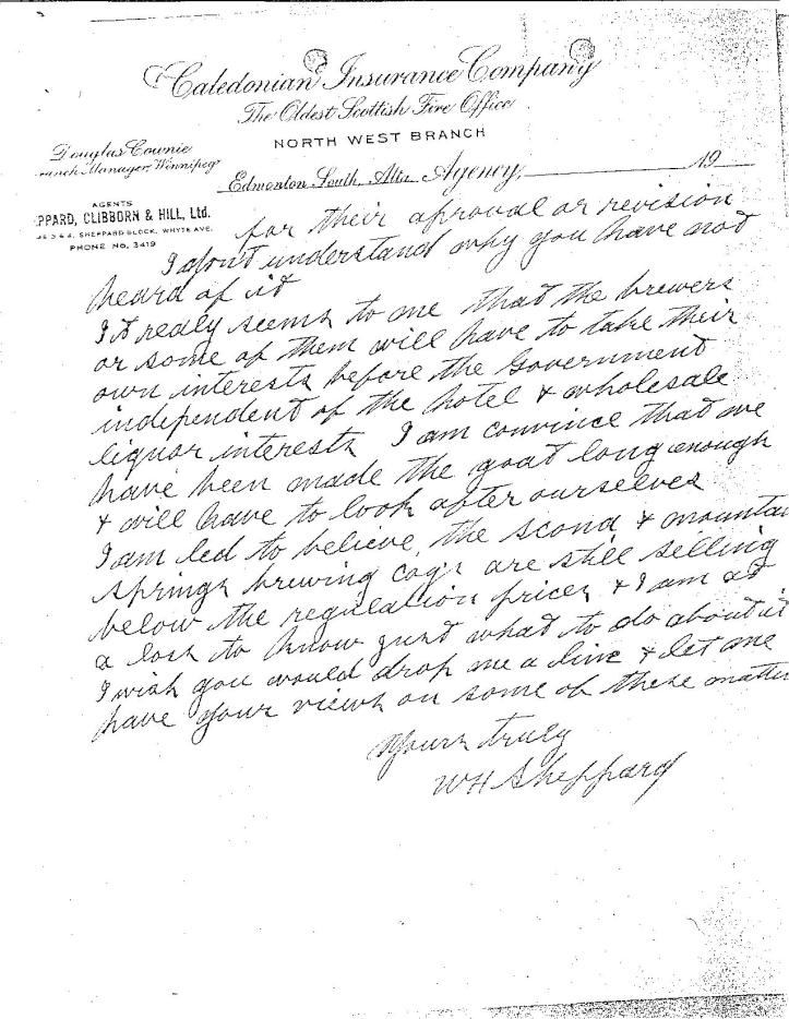 Sheppard's more concerned letter to Cross on Dec 11, 1915 (part 2)
