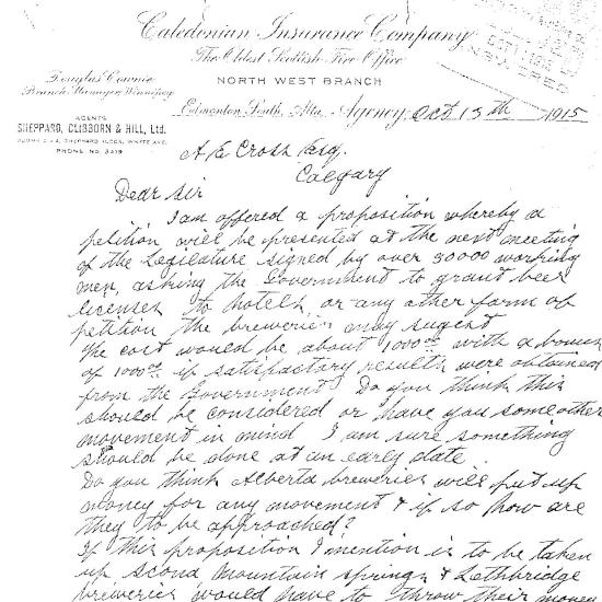 Letter from Sheppard to Cross, Oct 13, 1915