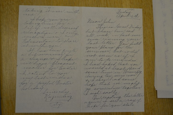 Another letter, from April 16 1954