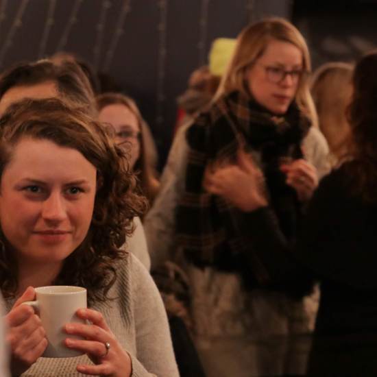 Crowd including Tami Friesen and Denise Chang-Yen (Photo: Trevor Chow-Fraser)