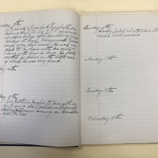 Diary entries from January 13, 1916
