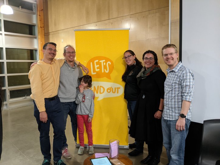 The gang behind this live show. Chris Chang-Yen Phillips, Trevor Chow-Fraser, cub reporter Eliot, Miranda Jimmy, Lauren Markewicz, and Mack Male.